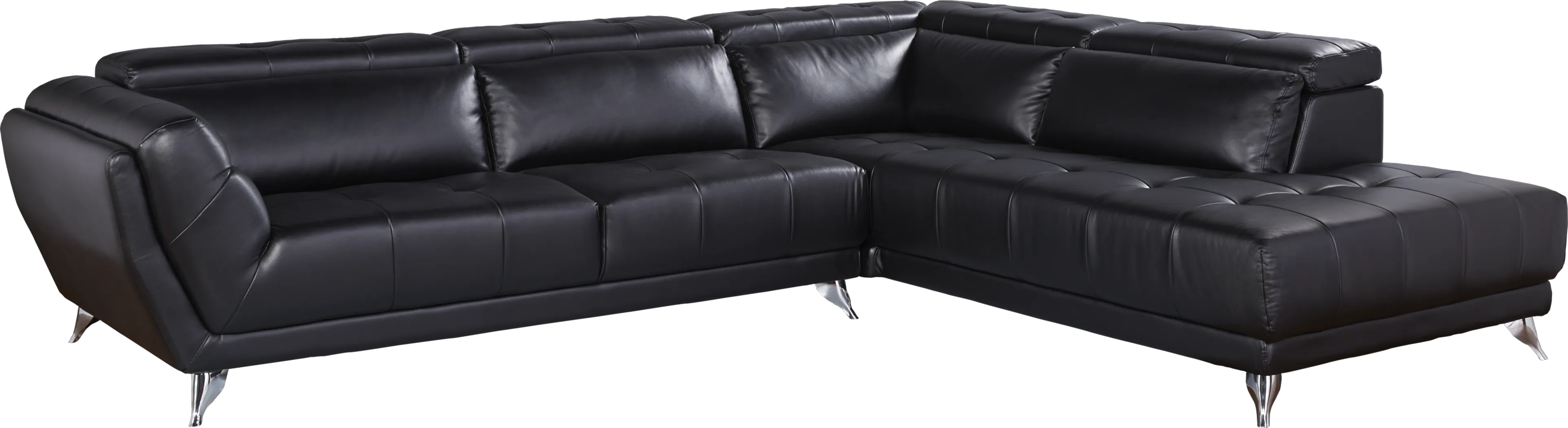 Novello Black 2 Pc Sectional - Thumbnail - Image 1