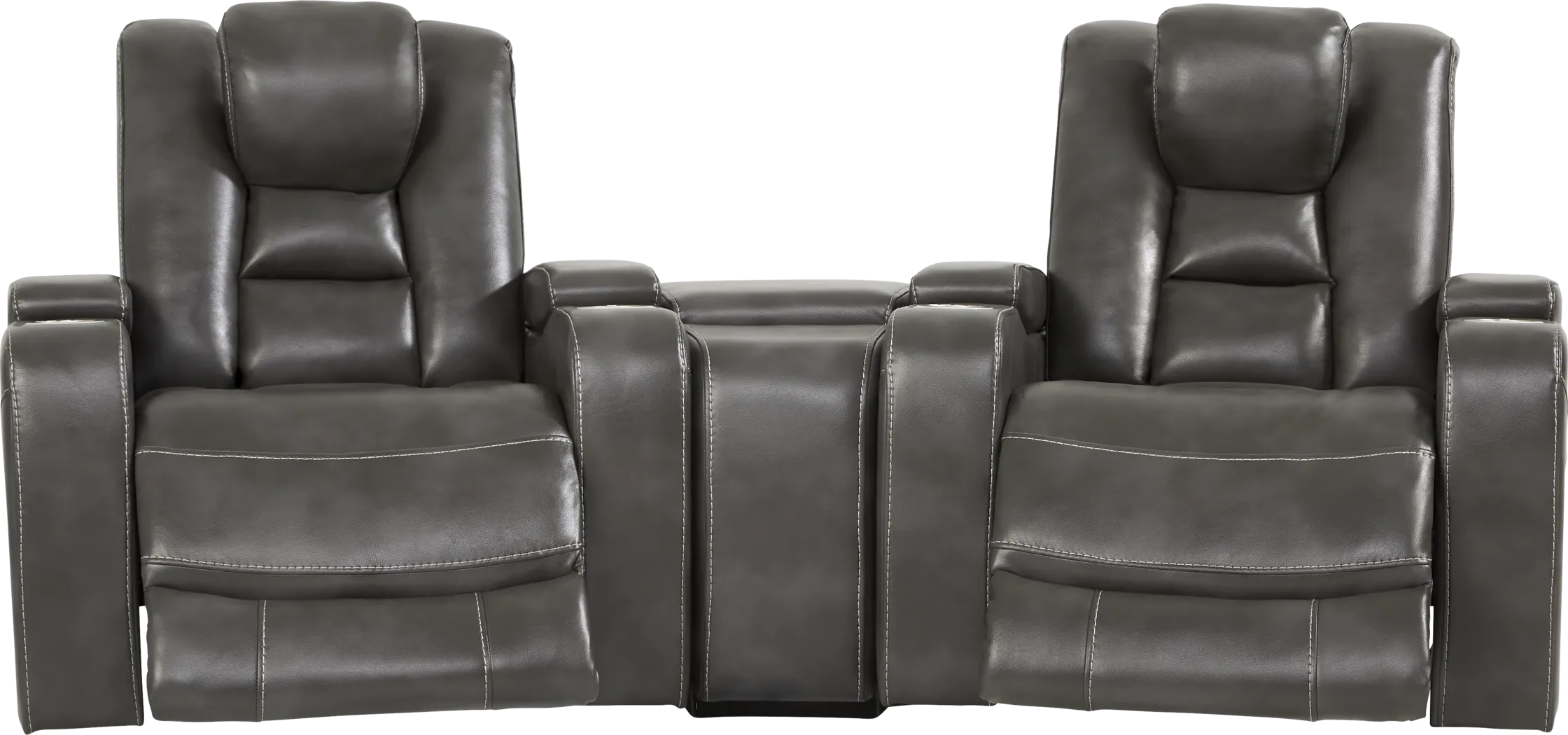 Novi Gray 6 Pc Dual Power Reclining Home Theater Sectional Living Room - Thumbnail - Image 5