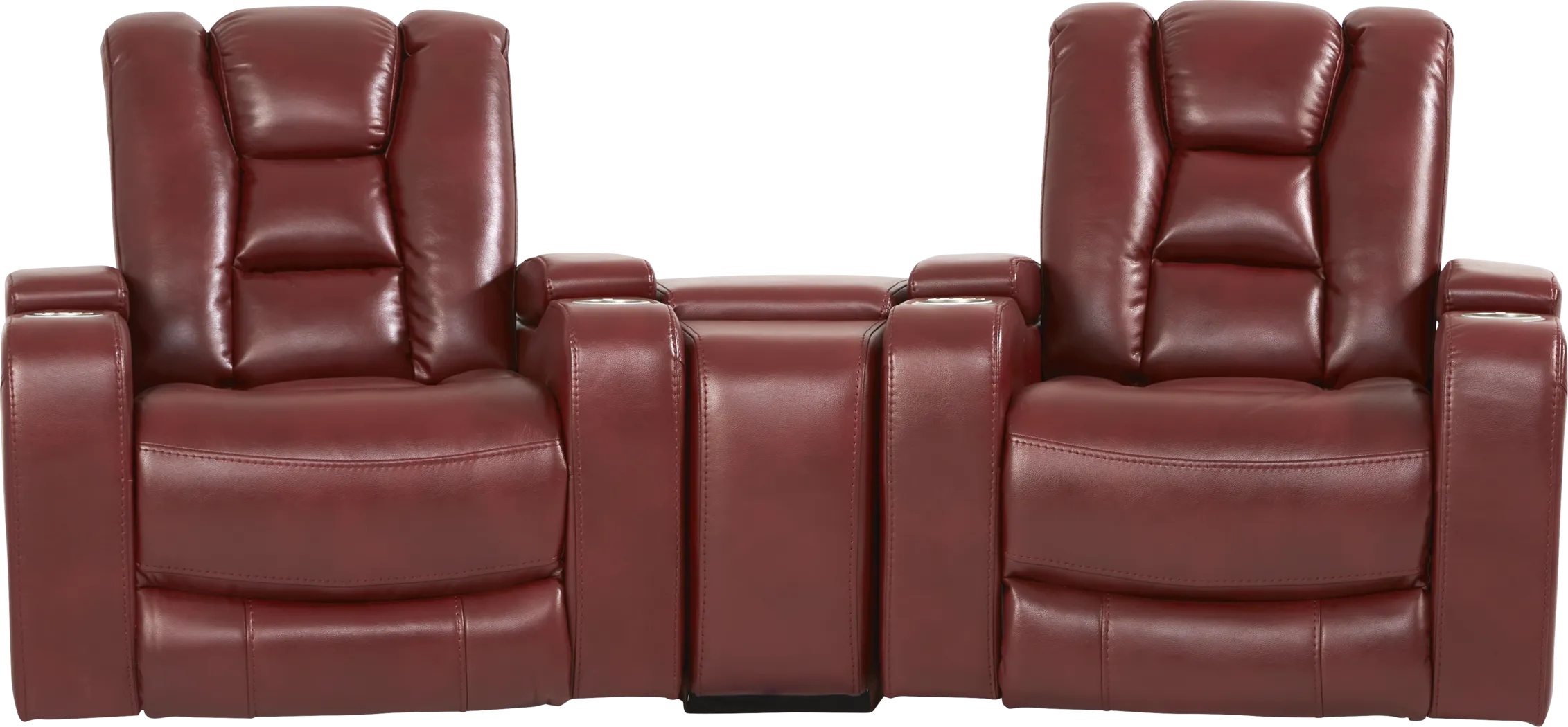 Novi Red 3 Pc Dual Power Reclining Home Theater Sectional - Thumbnail - Image 4