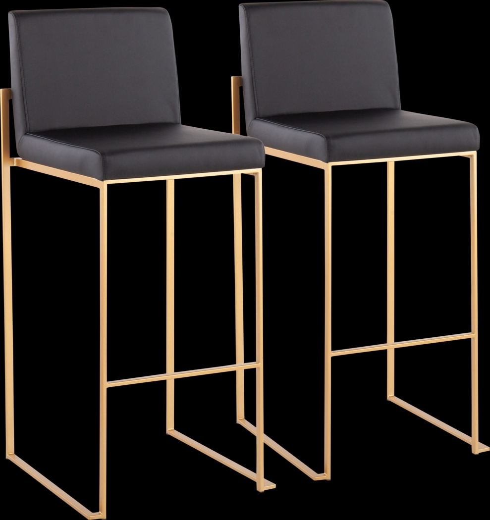 Nowotny Black Gold Barstool Set of 2 - Thumbnail - Image 1