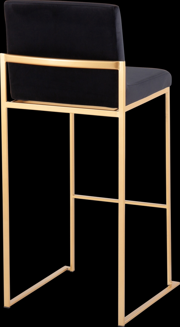 Nowotny Black Gold Velvet Barstool Set of 2 - Thumbnail - Image 4