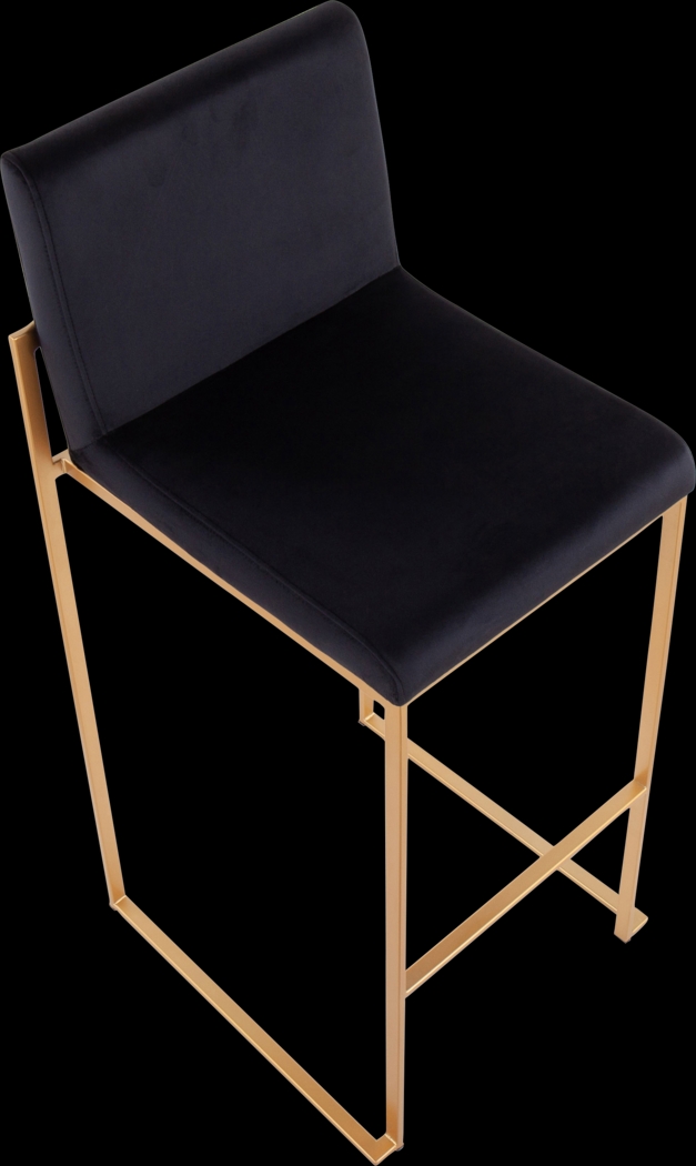 Nowotny Black Gold Velvet Barstool Set of 2 - Thumbnail - Image 7