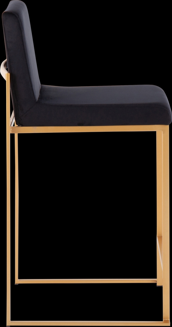 Nowotny Black Gold Velvet Counter Height Stool Set of 2 - Thumbnail - Image 3