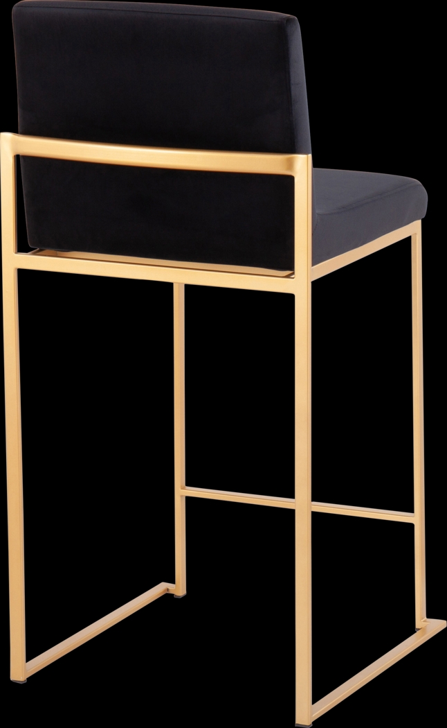 Nowotny Black Gold Velvet Counter Height Stool Set of 2 - Thumbnail - Image 4