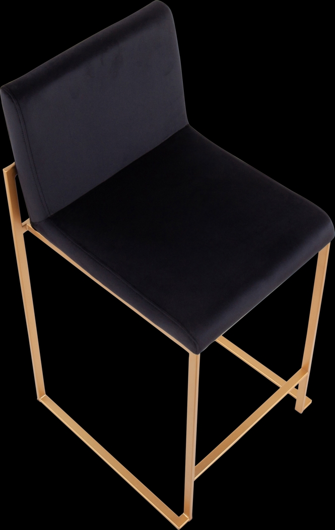 Nowotny Black Gold Velvet Counter Height Stool Set of 2 - Thumbnail - Image 7