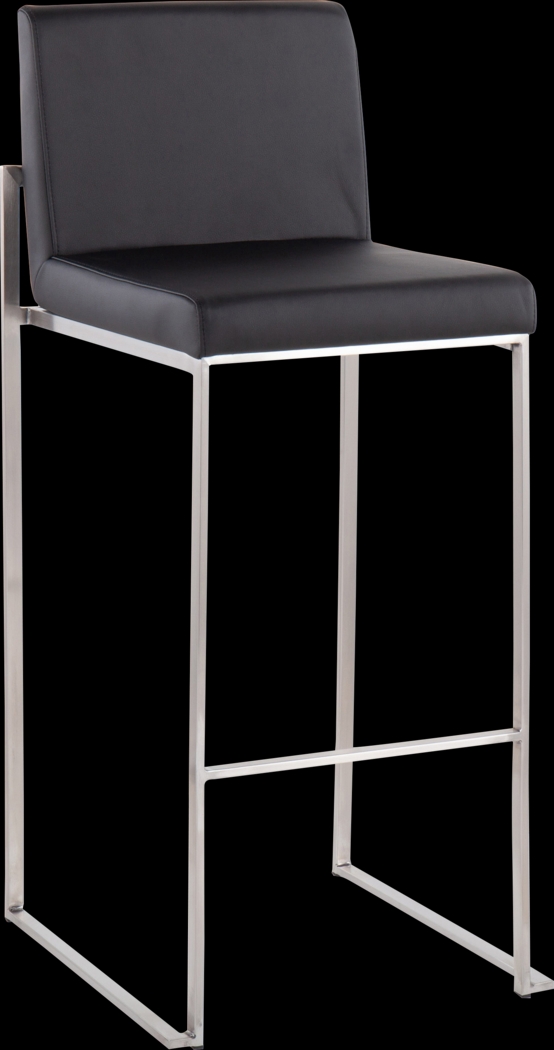 Nowotny Black Silver Barstool Set of 2 - Thumbnail - Image 2