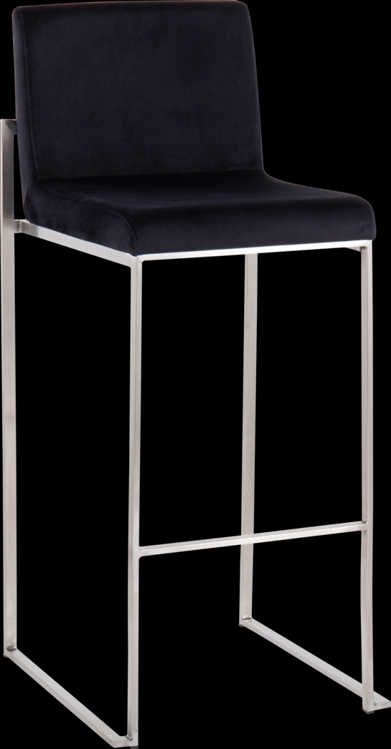 Nowotny Black Silver Barstool Set of 2 - Thumbnail - Image 2