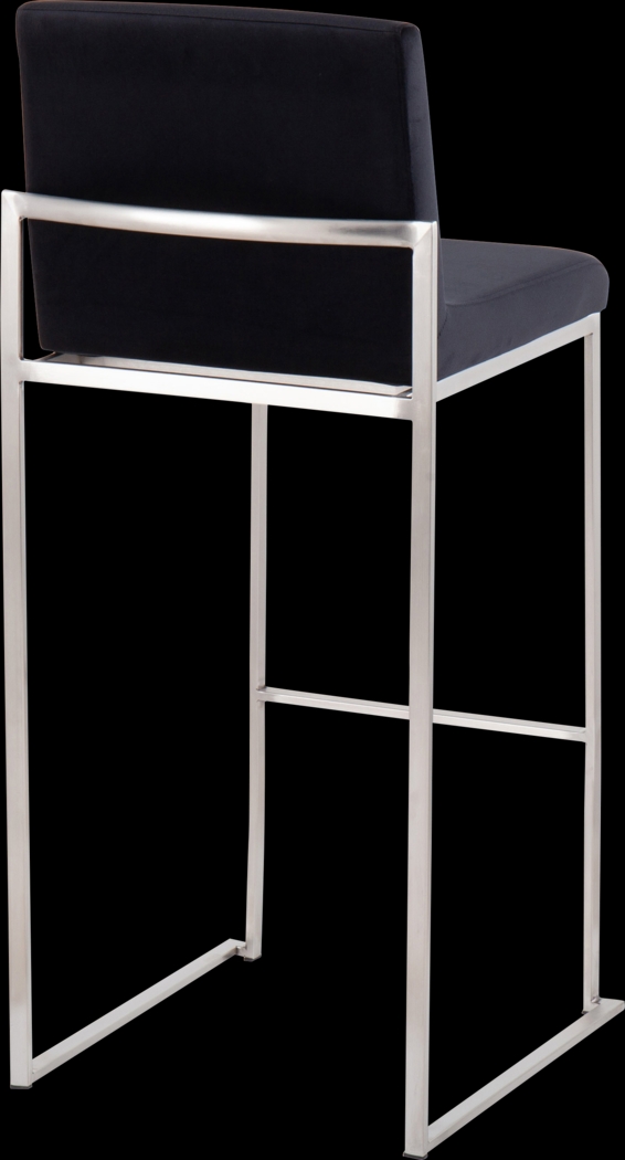 Nowotny Black Silver Barstool Set of 2 - Thumbnail - Image 4