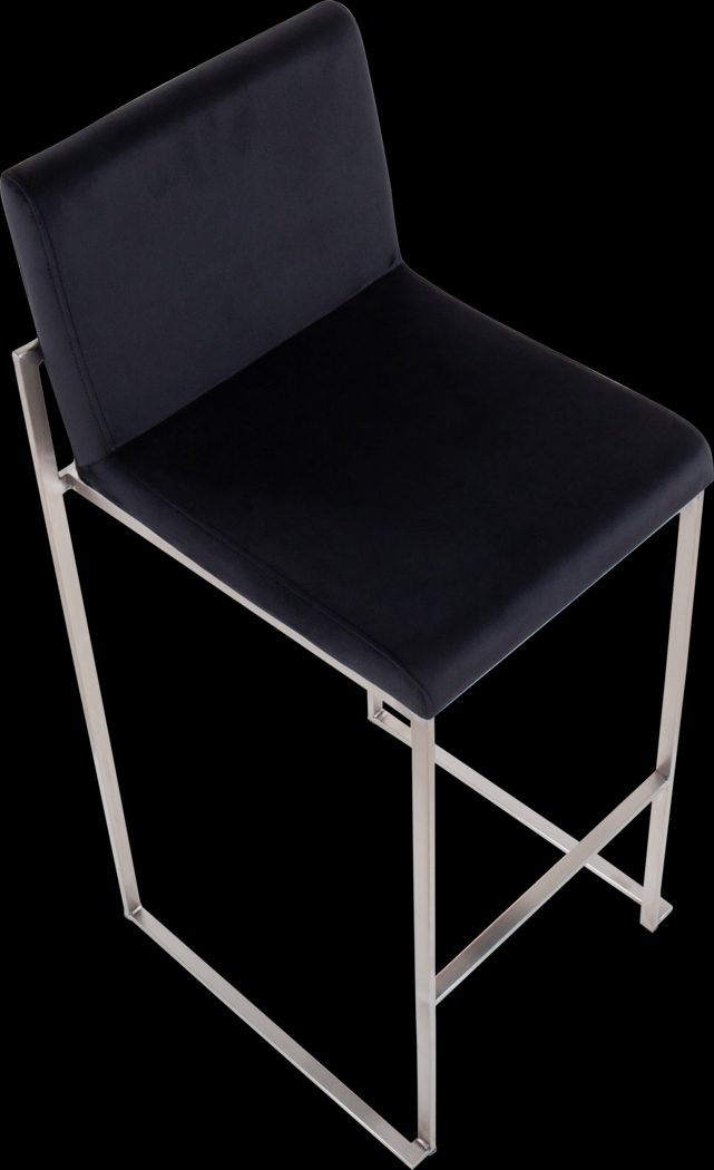 Nowotny Black Silver Barstool Set of 2 - Thumbnail - Image 7