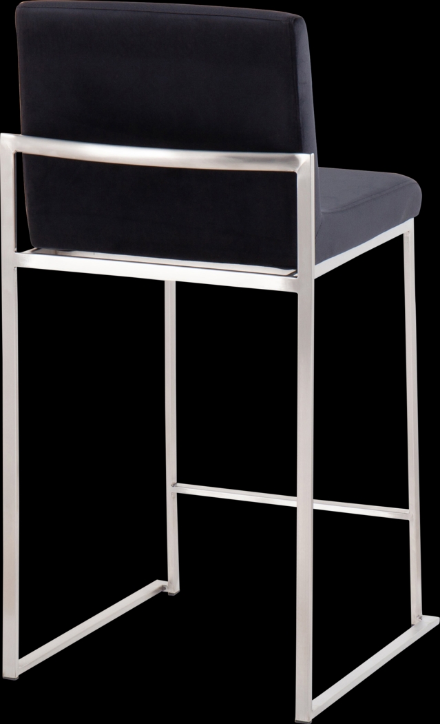 Nowotny Black Silver Velvet Counter Height Stool Set of 2 - Thumbnail - Image 4