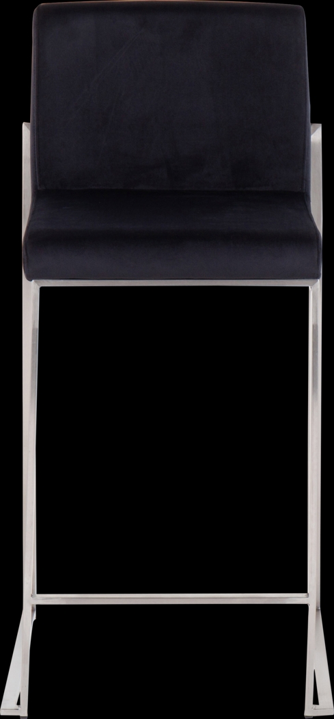 Nowotny Black Silver Velvet Counter Height Stool Set of 2 - Thumbnail - Image 6