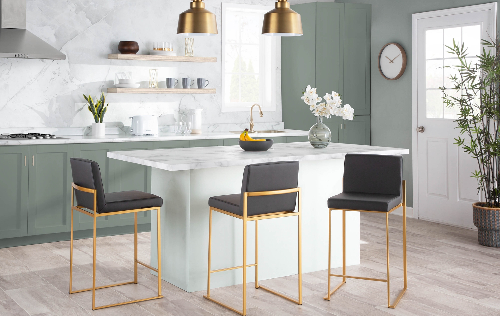 Nowotny Gray Gold Counter Height Stool Set of 2 - Thumbnail - Image 9