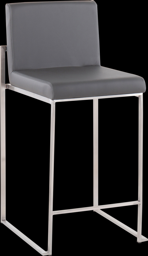 Nowotny Gray Silver Counter Height Stool Set of 2 - Thumbnail - Image 2