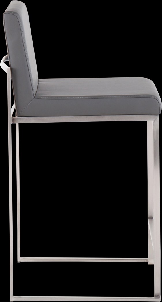 Nowotny Gray Silver Counter Height Stool Set of 2 - Thumbnail - Image 3