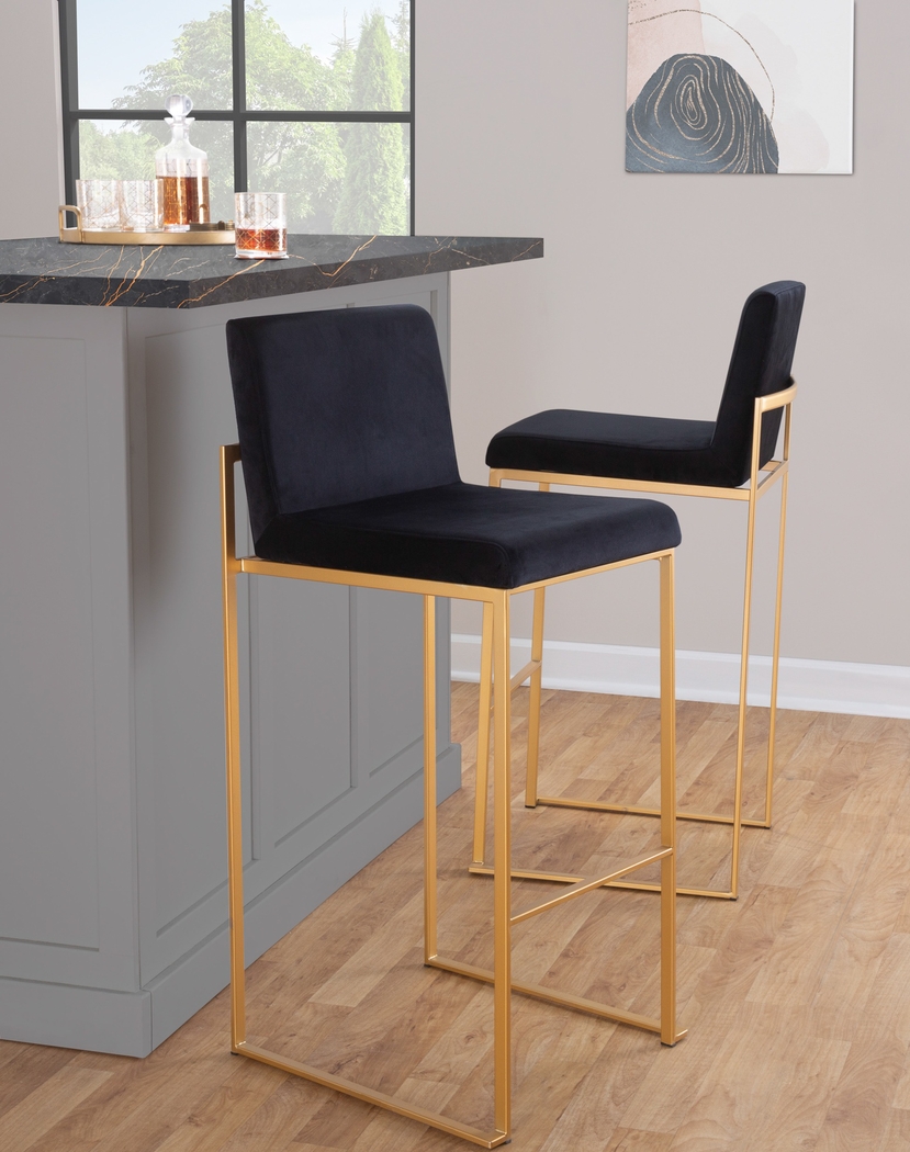 Nowotny II Black Barstool, Set of 3 - Thumbnail - Image 3