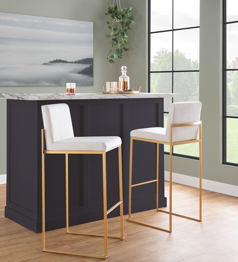 Nowotny II White Barstool, Set of 3 - Thumbnail - Image 3