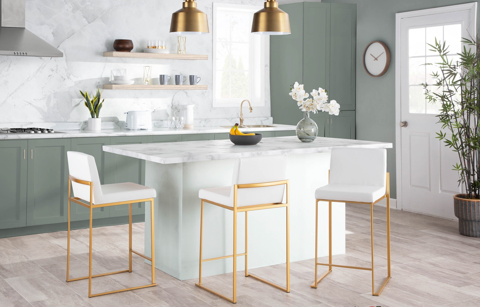 Nowotny II White Counter Height Stool, Set of 3 - Thumbnail - Image 3