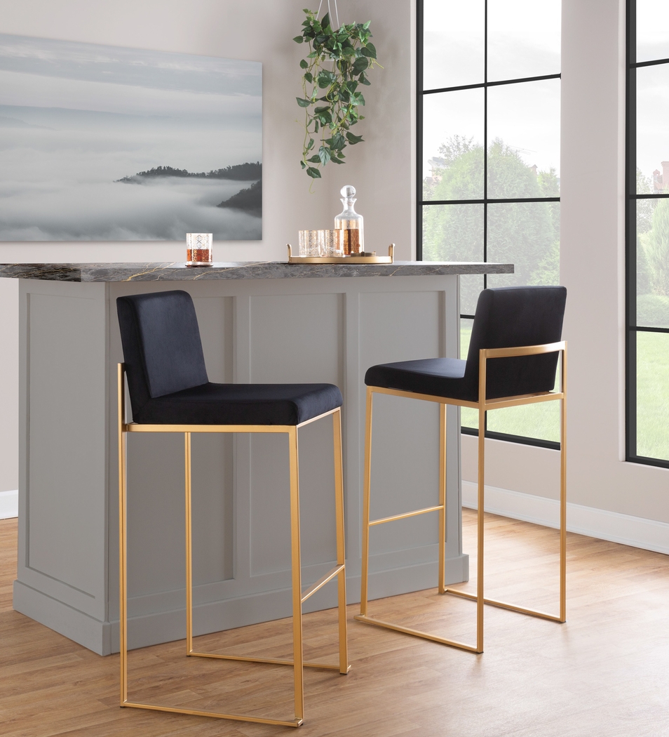 Nowotny III Black Barstool, Set of 3 - Thumbnail - Image 3