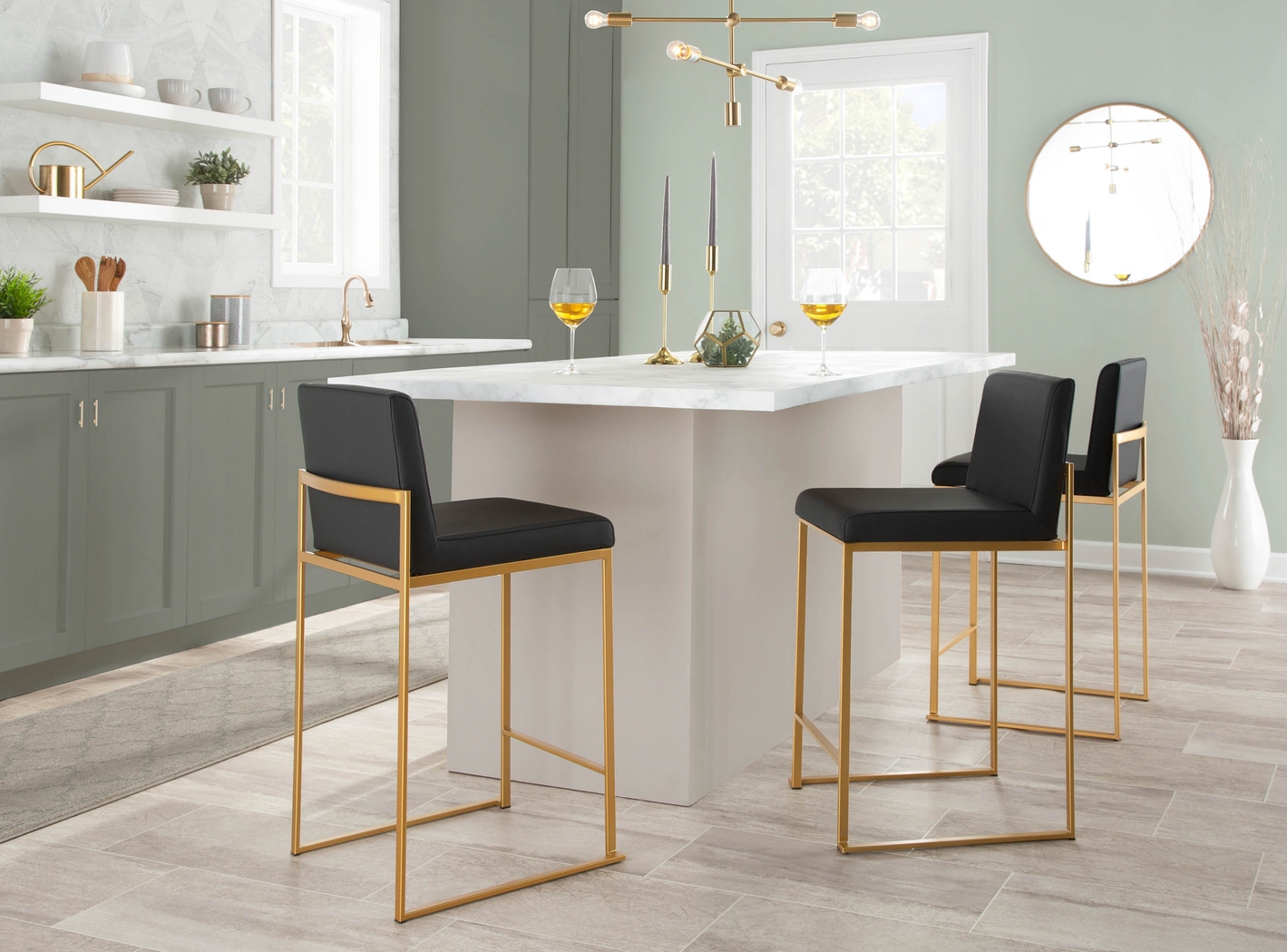 Nowotny III Black Counter Height Stool, Set of 3 - Thumbnail - Image 2