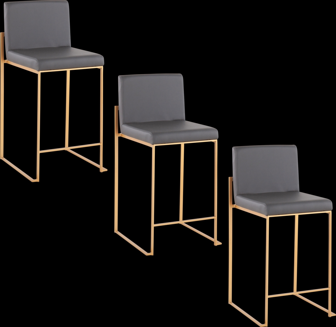 Nowotny III Gray Counter Height Stool, Set of 3 - Thumbnail - Image 1