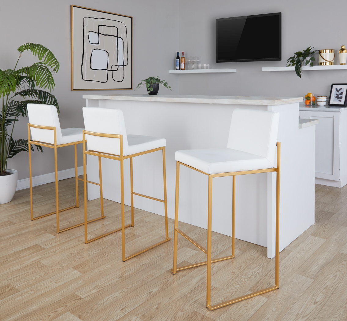 Nowotny III White Barstool, Set of 3 - Thumbnail - Image 4