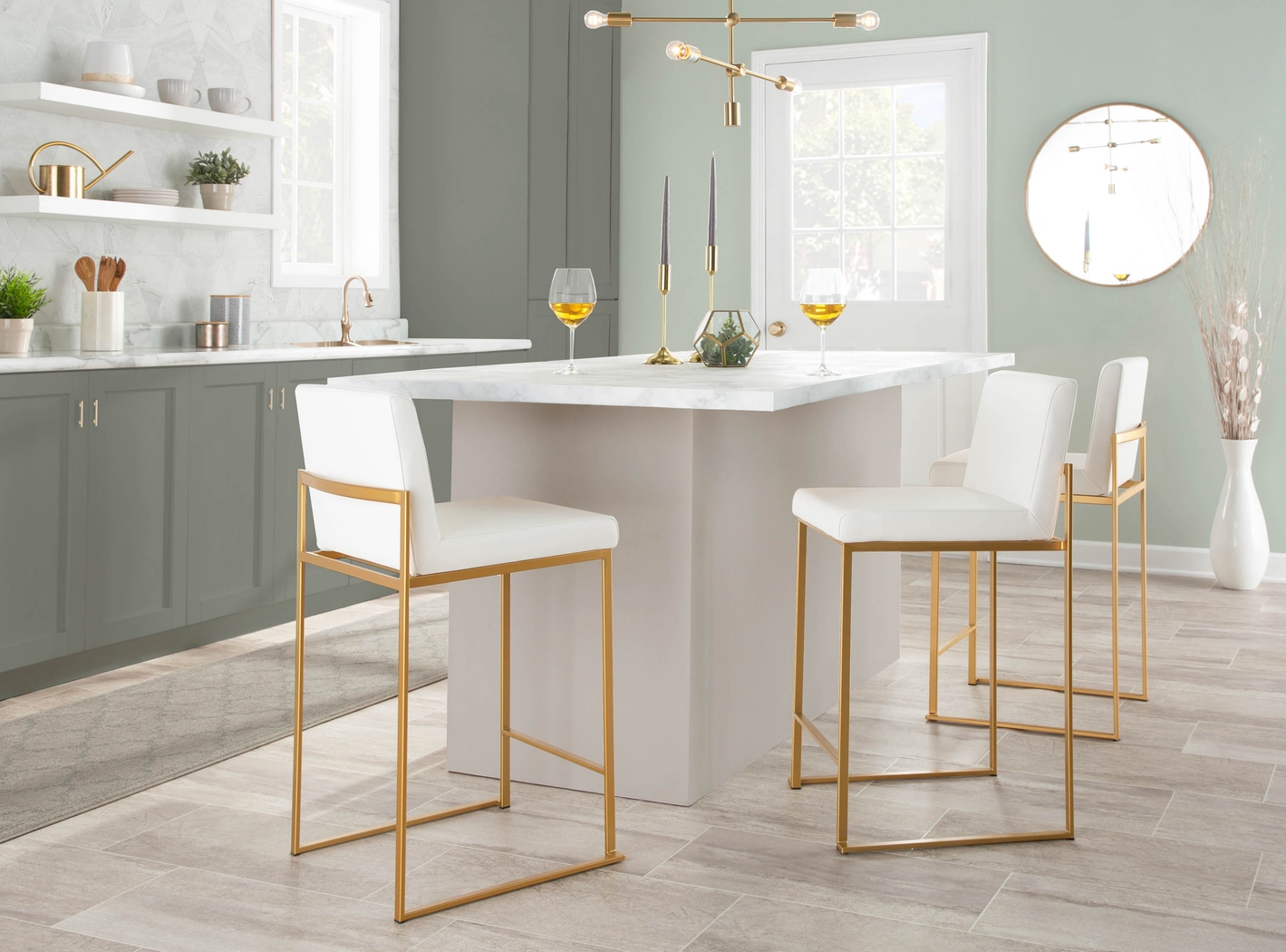 Nowotny III White Counter Height Stool, Set of 3 - Thumbnail - Image 2