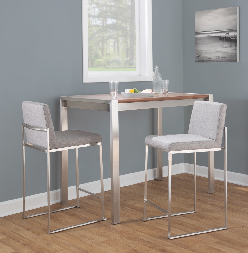 Nowotny IV Gray Counter Height Stool, Set of 3 - Thumbnail - Image 2