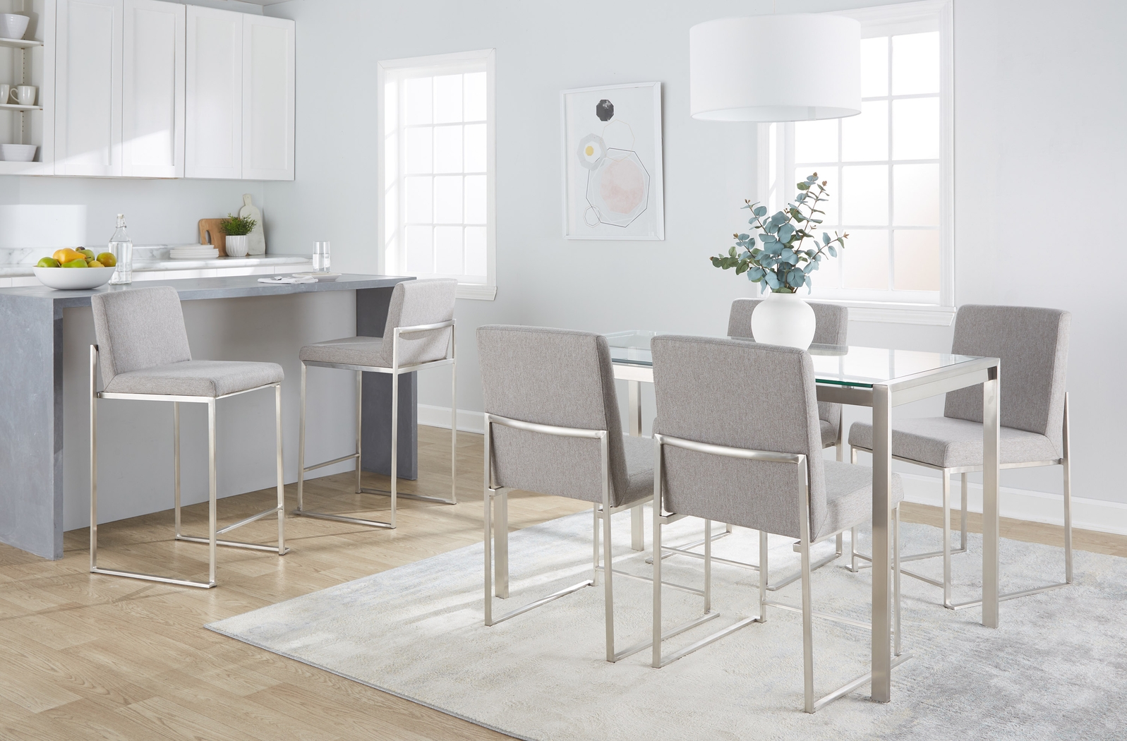 Nowotny IV Gray Counter Height Stool, Set of 3 - Thumbnail - Image 4