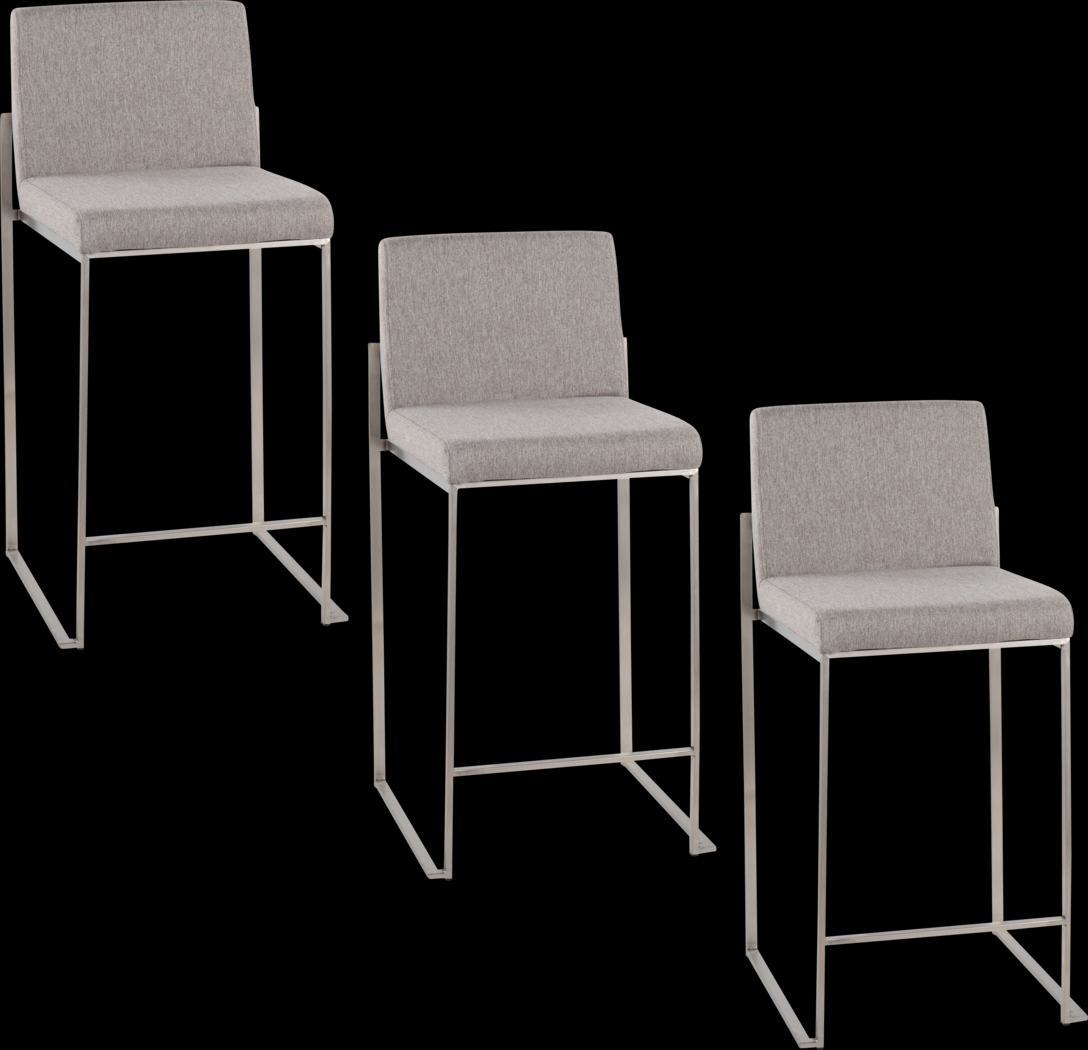 Nowotny IV Gray Counter Height Stool, Set of 3 - Thumbnail - Image 1