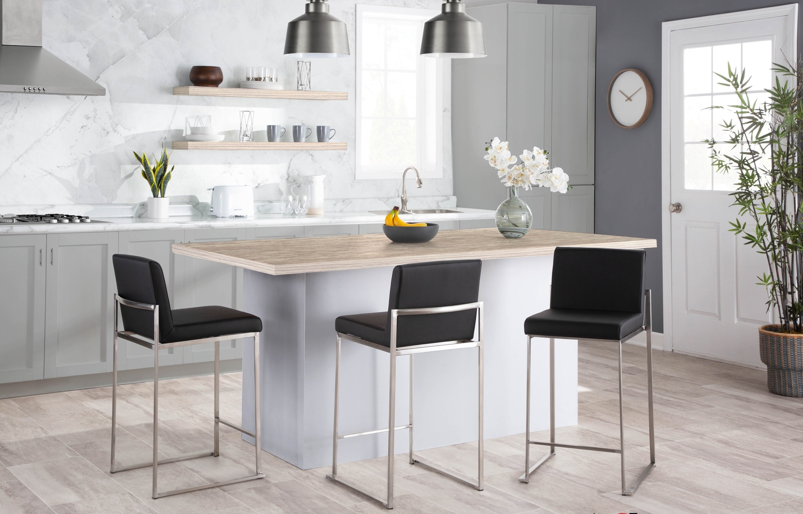 Nowotny V Black Counter Height Stool, Set of 3 - Thumbnail - Image 4