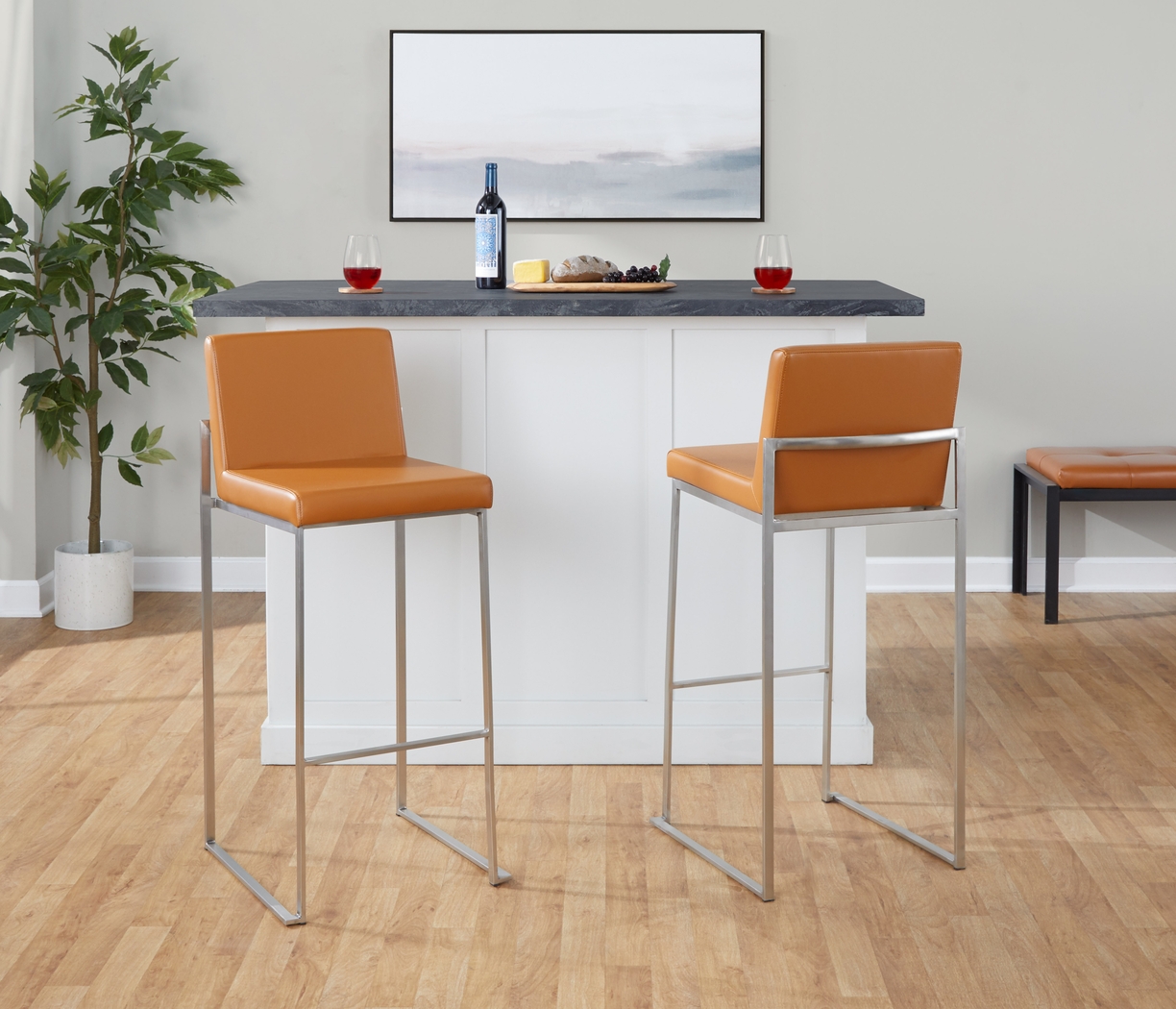 Nowotny V Camel Barstool, Set of 2 - Thumbnail - Image 2