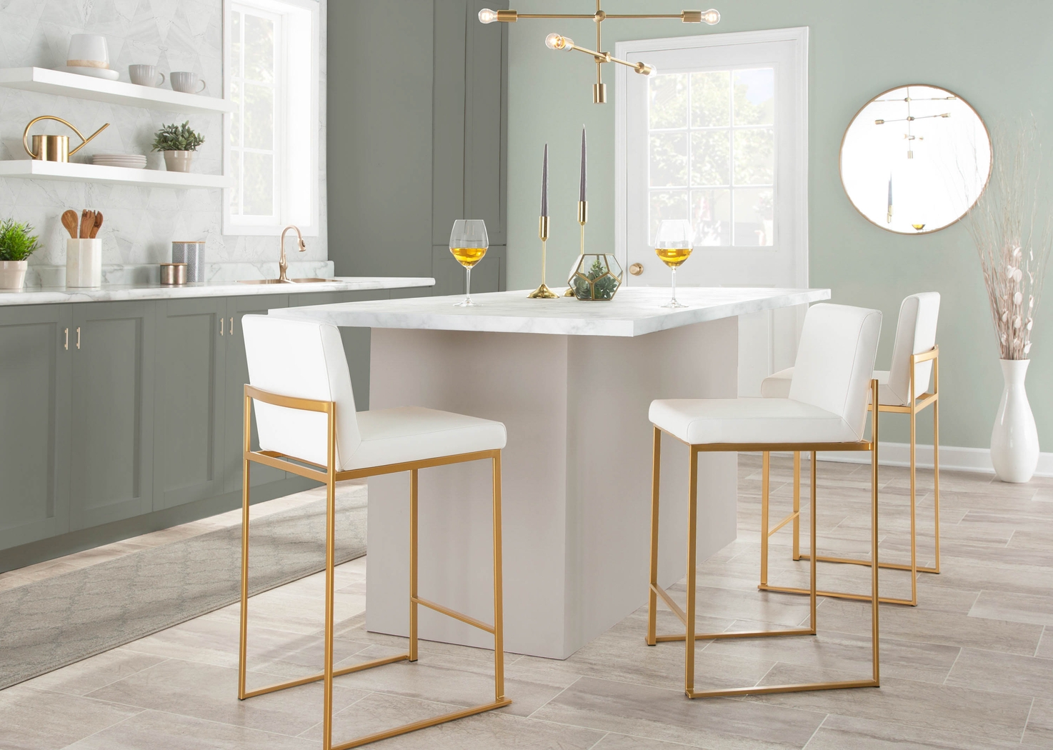 Nowotny White Gold Counter Height Stool Set of 2 - Thumbnail - Image 8