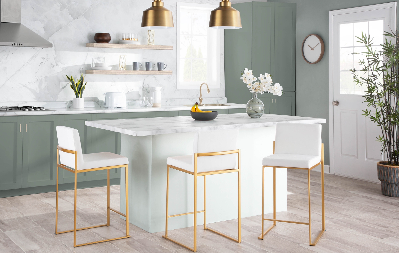 Nowotny White Gold Counter Height Stool Set of 2 - Thumbnail - Image 9