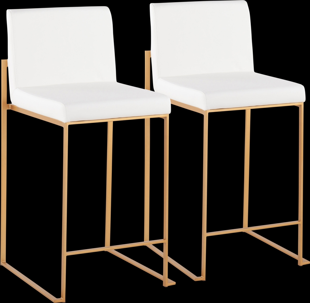 Nowotny White Gold Counter Height Stool Set of 2 - Thumbnail - Image 1