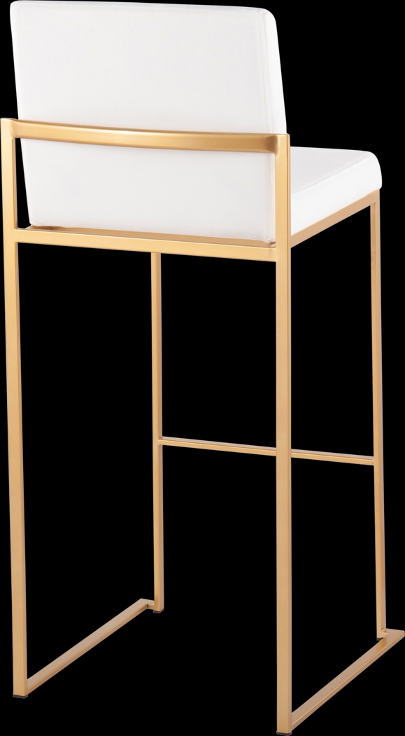 Nowotny White Gold Velvet Barstool Set of 2 - Thumbnail - Image 4