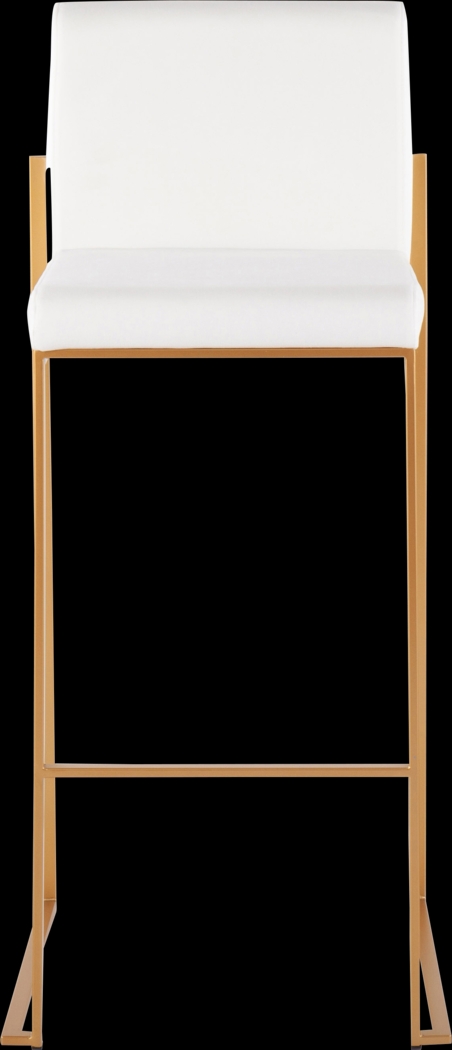 Nowotny White Gold Velvet Barstool Set of 2 - Thumbnail - Image 6