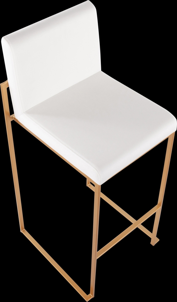 Nowotny White Gold Velvet Barstool Set of 2 - Thumbnail - Image 7