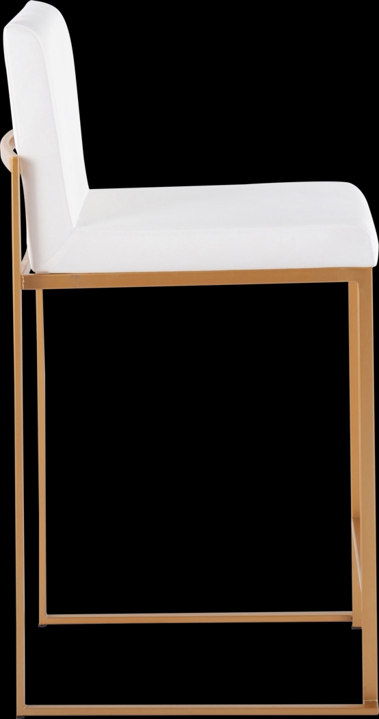 Nowotny White Gold Velvet Counter Height Stool Set of 2 - Thumbnail - Image 3