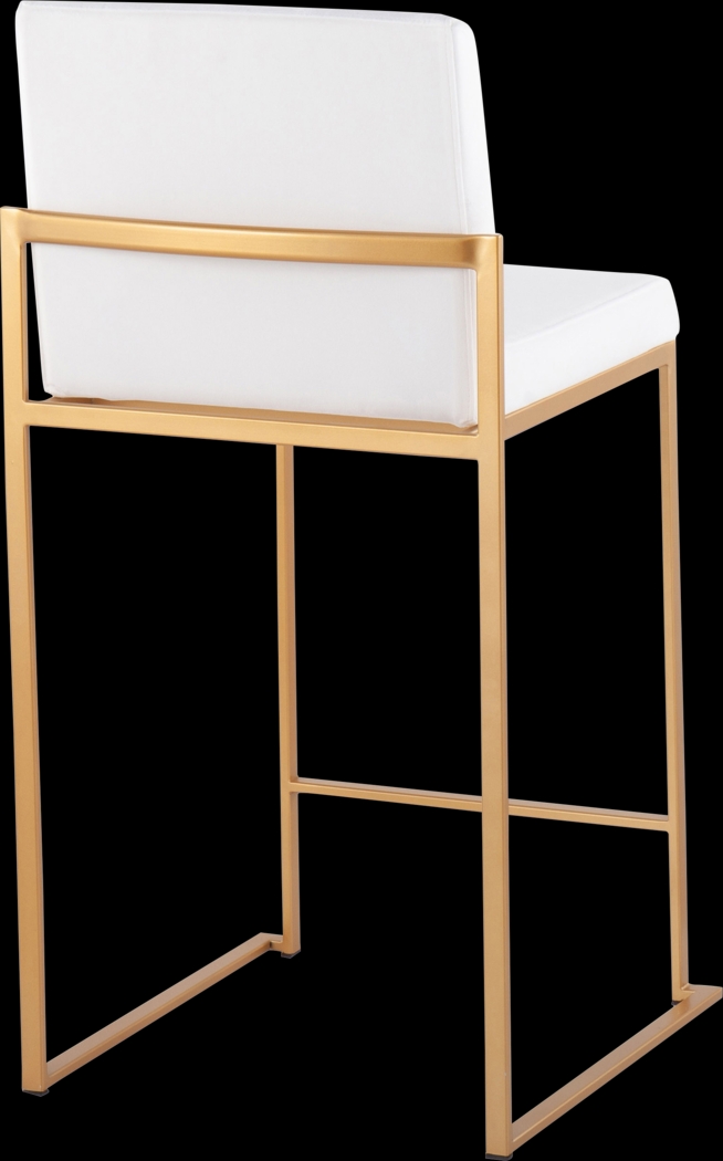 Nowotny White Gold Velvet Counter Height Stool Set of 2 - Thumbnail - Image 4