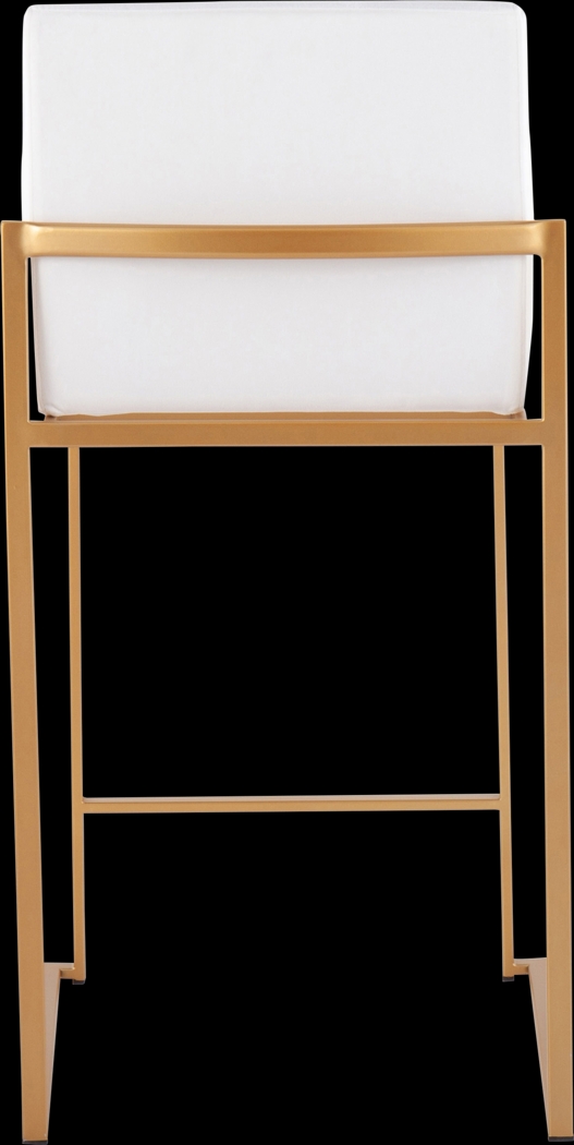 Nowotny White Gold Velvet Counter Height Stool Set of 2 - Thumbnail - Image 5