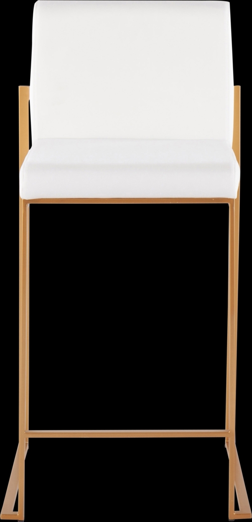 Nowotny White Gold Velvet Counter Height Stool Set of 2 - Thumbnail - Image 6