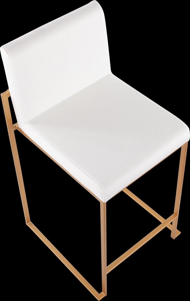 Nowotny White Gold Velvet Counter Height Stool Set of 2 - Thumbnail - Image 7