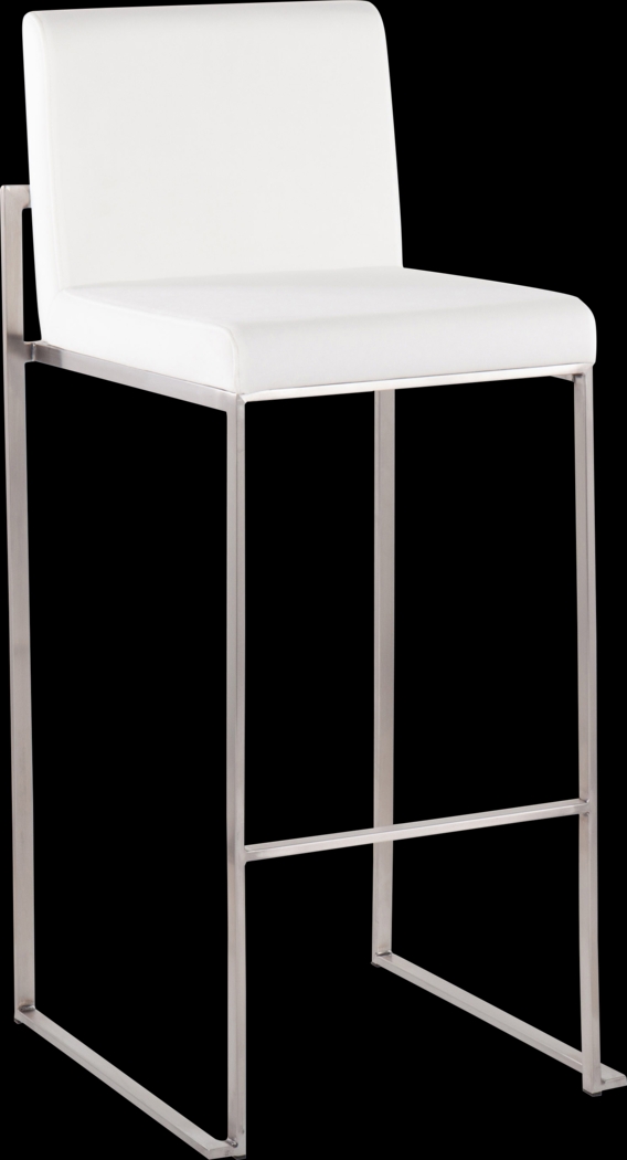 Nowotny White Silver Barstool Set of 2 - Thumbnail - Image 2