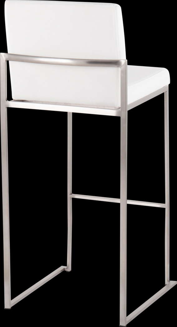 Nowotny White Silver Barstool Set of 2 - Thumbnail - Image 4