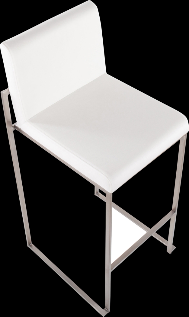 Nowotny White Silver Barstool Set of 2 - Thumbnail - Image 7