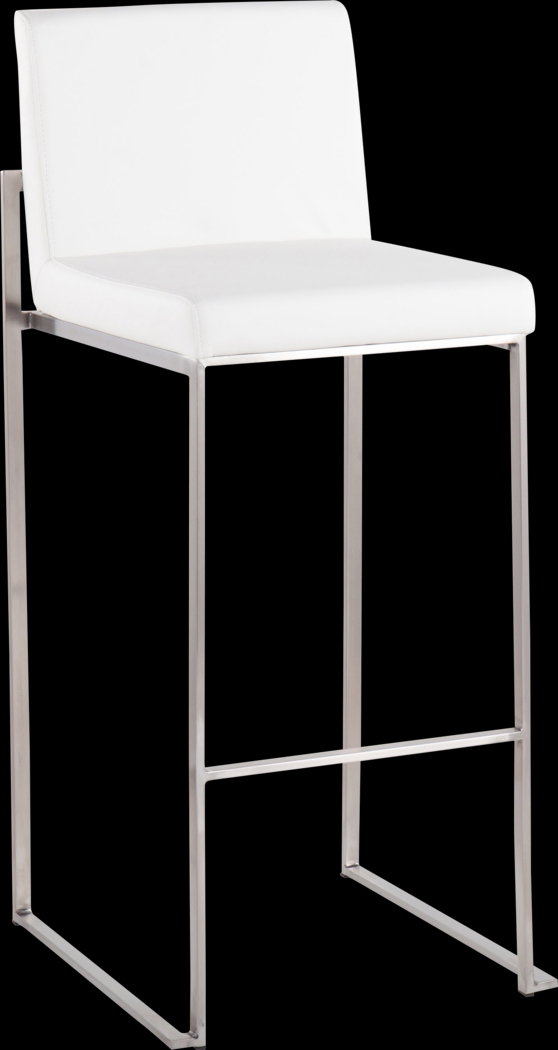 Nowotny White Silver Barstool Set of 2 - Thumbnail - Image 2