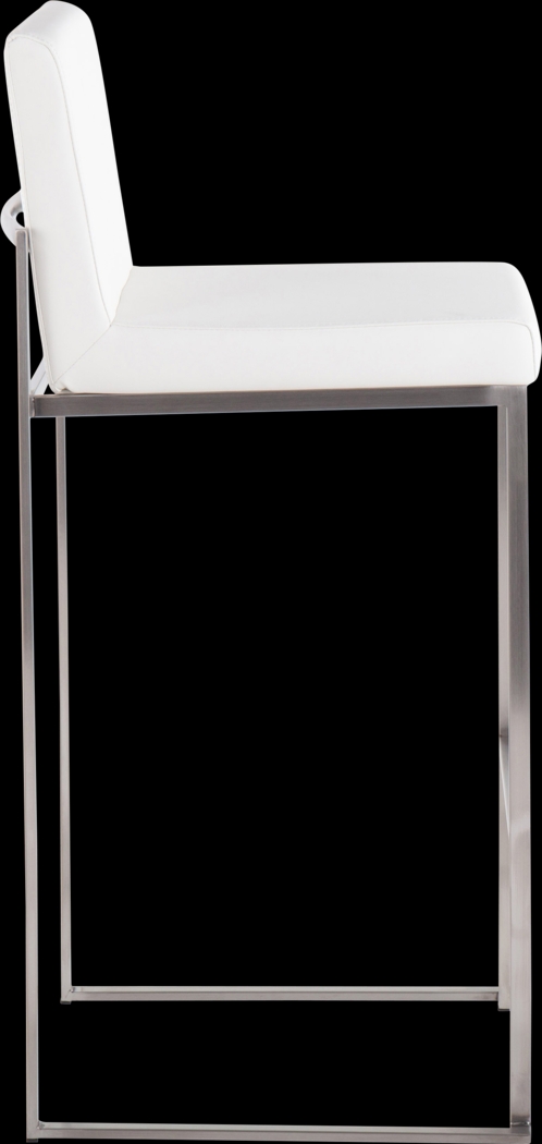 Nowotny White Silver Barstool Set of 2 - Thumbnail - Image 3