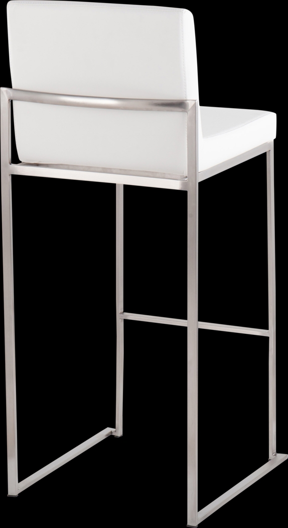 Nowotny White Silver Barstool Set of 2 - Thumbnail - Image 4