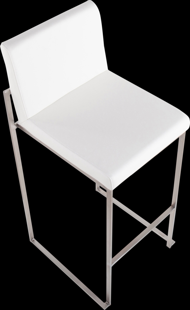 Nowotny White Silver Barstool Set of 2 - Thumbnail - Image 7
