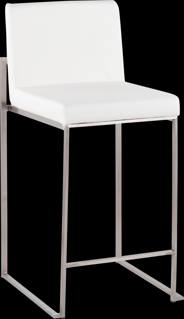 Nowotny White Silver Counter Height Stool Set of 2 - Thumbnail - Image 2